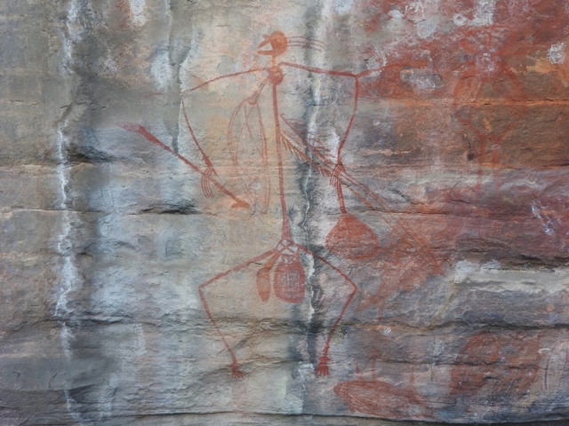 Rock art of a figure at Ubirr