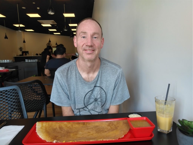 PB enjoys a large dosa in Palmerston