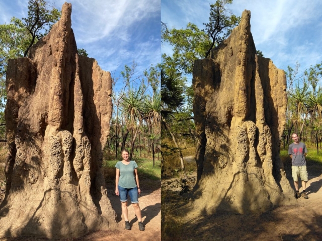 PB and CC by a large termite mound!