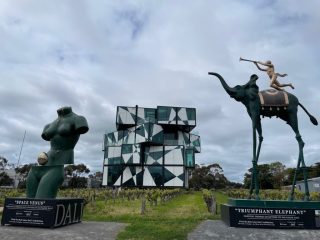 Dali sculptures outside the d'Arenberg Cube