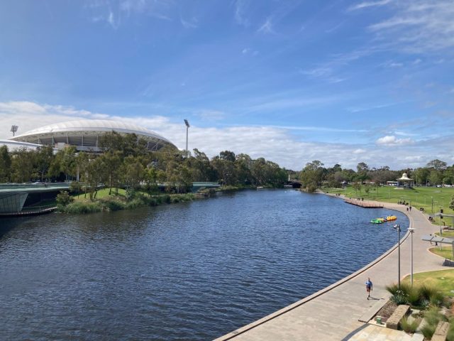 View of Adelaide Oval on the River Torrens