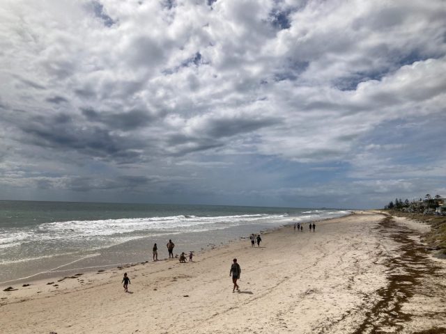 People on Henley Beach