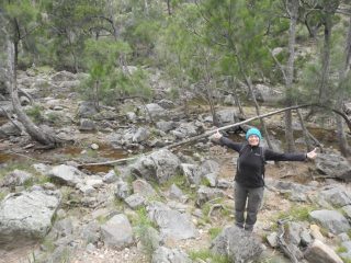 CC celebrates crossing the creek on the 'yellow' track CC celebrates crossing the creek on the 'yellow' track