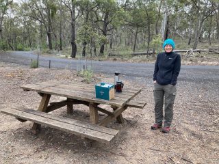 CC is ready for her pre-walk coffee CC is ready for her pre-walk coffee