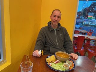 PB in 'Pepper and Corn' Mexican restaurant in Blackwood