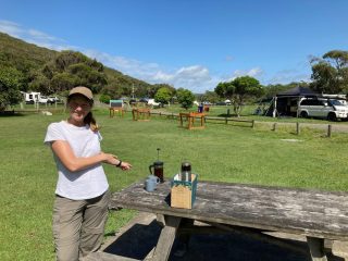 A good walk always starts with a coffee