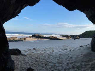 View from a cave on Pebbly Beach