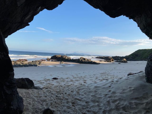 View from a cave on Pebbly Beach