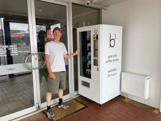 PB is ready to buy coffee beans from a vending machine in Blackwood