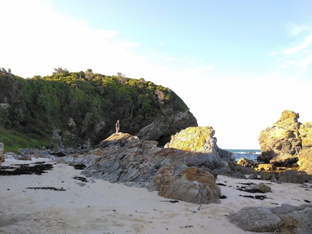 PB on the rocks at Burgess Beach