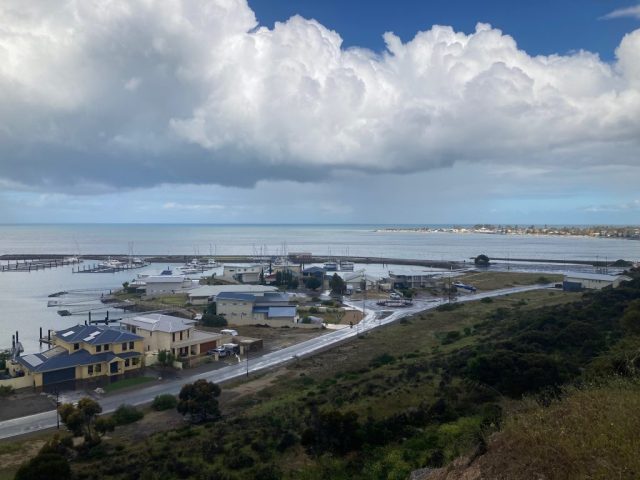 The weather has improved over Port Vincent