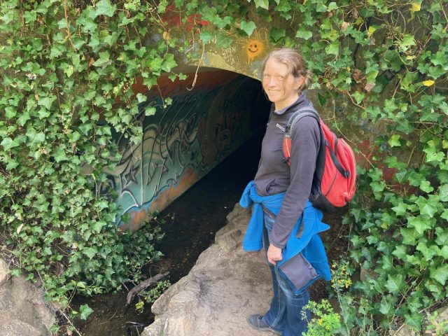 CC at the entrance to Echo Tunnel