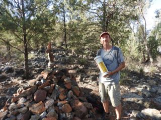 PB finds the 'visitor log book' canister on the trail