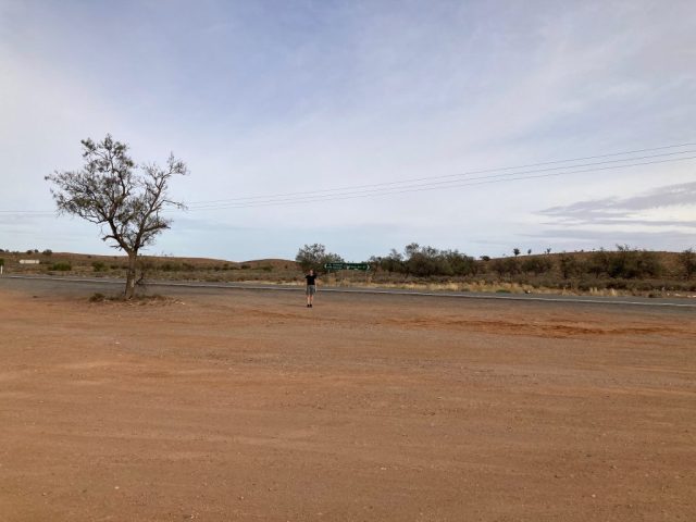 CC at a rest area on the Barrier Highway