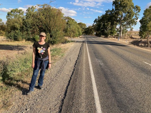 CC on the way to Claymore Wines