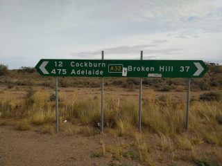 Road sign on the Barrier Highway