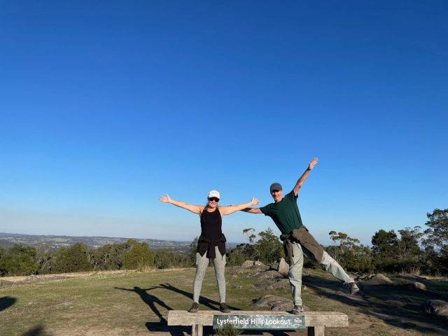 LB and PB at Lysterfield Hills Lookout