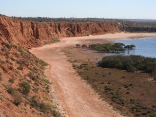 Close up of the red cliffs in the morning Close up of the red cliffs in the morning