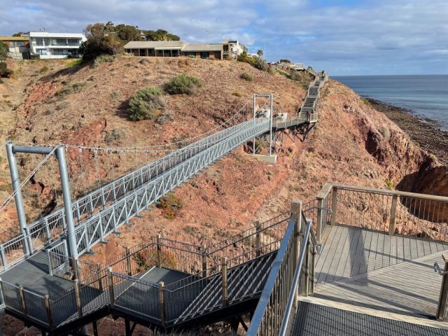 Suspension bridge on the coastal trail