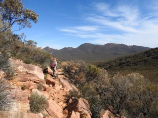PB on the trail down into Wilpena Pound PB on the trail down into Wilpena Pound
