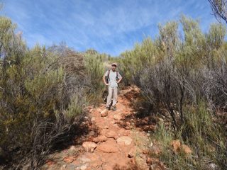The trail gets very rocky and narrow