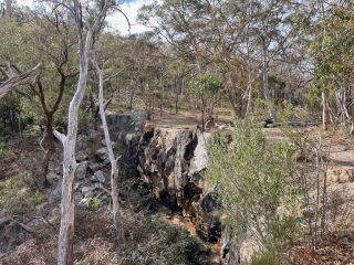 The waterfall is dry The waterfall is dry