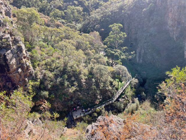 Looking down on FIrst Falls viewing platform Looking down on FIrst Falls viewing platform