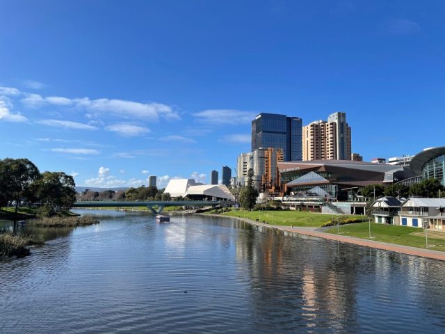 Start of our walk along the River Torrens Start of our walk along the River Torrens