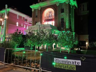 At the start of our walk along North Terrace