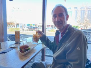 PB has lunch in Caffe Primo at the Dernancourt Shopping Centre PB has lunch in Caffe Primo at the Dernancourt Shopping Centre