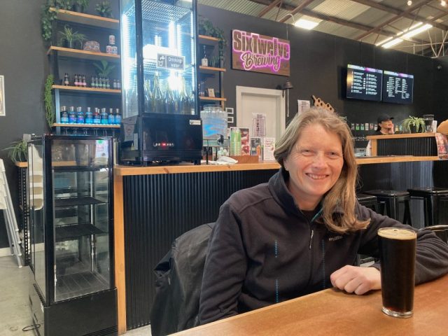 CC inside SixTwelve Brewing