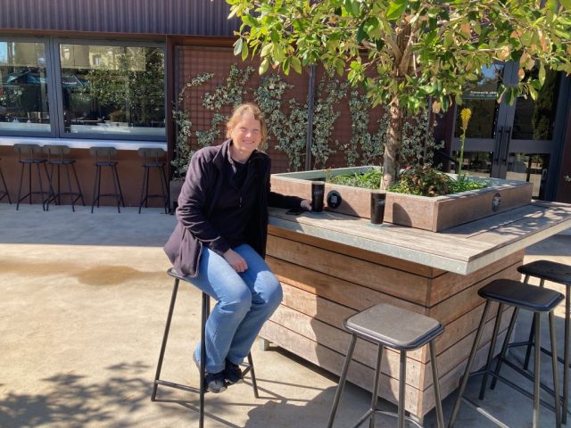 CC enjoys a warm winter's day at Pirate Life Brewery