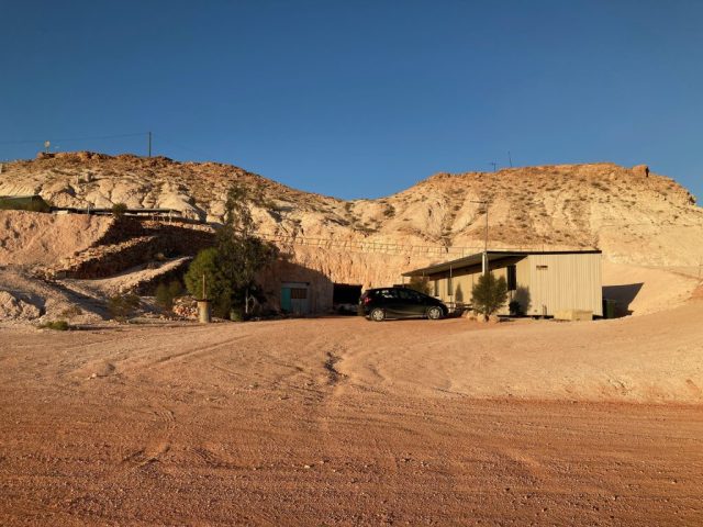 Parked outside our Coober Pedy accommodation Parked outside our Coober Pedy accommodation