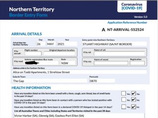 Northern Territory COVID-19 Border Entry Form