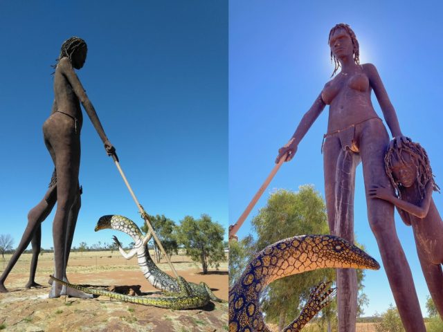 Anmatjere Woman and Child sculpture by Mark Egan Anmatjere Woman and Child sculpture by Mark Egan