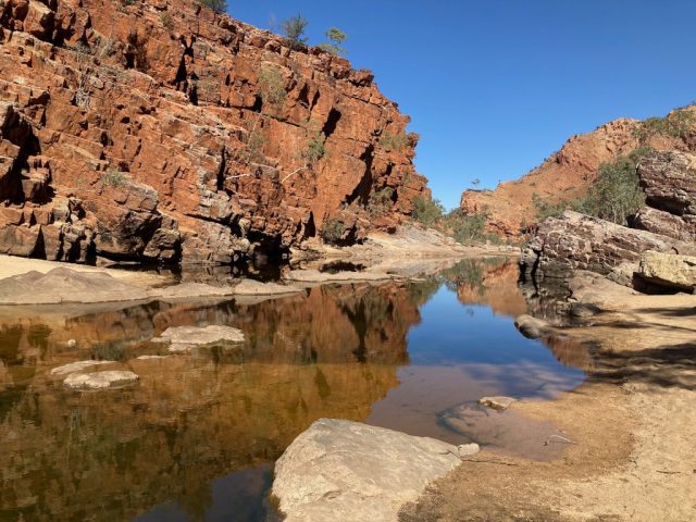 Back down at gorge level on Ghost Gum Walk Back down at gorge level on Ghost Gum Walk