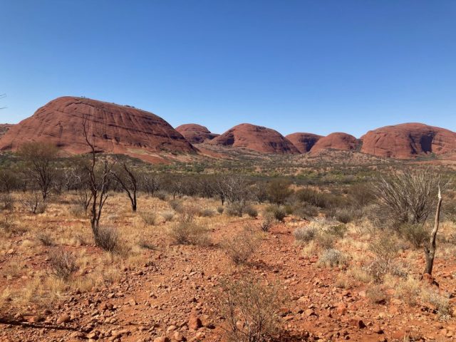 View of rock formations in the distance