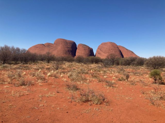 View of Kata Tjuta from the sunset viewing area at 1:30pm