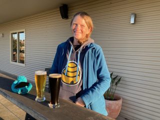 CC is ready for a beer at Beer Garden Brewing CC is ready for a beer at Beer Garden Brewing