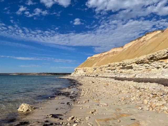 Below the cliffs at Snapper Point