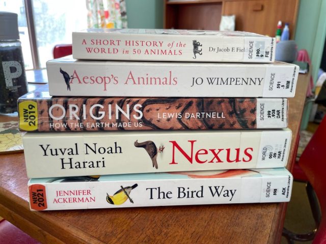 Pile of books for CC to read while recovering from surgery Pile of books for CC to read while recovering from surgery
