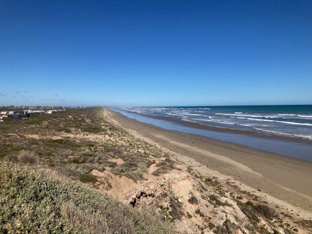 View down the coast towards Goolwa Beach from the edge of Middleton View down the coast towards Goolwa Beach from the edge of Middleton